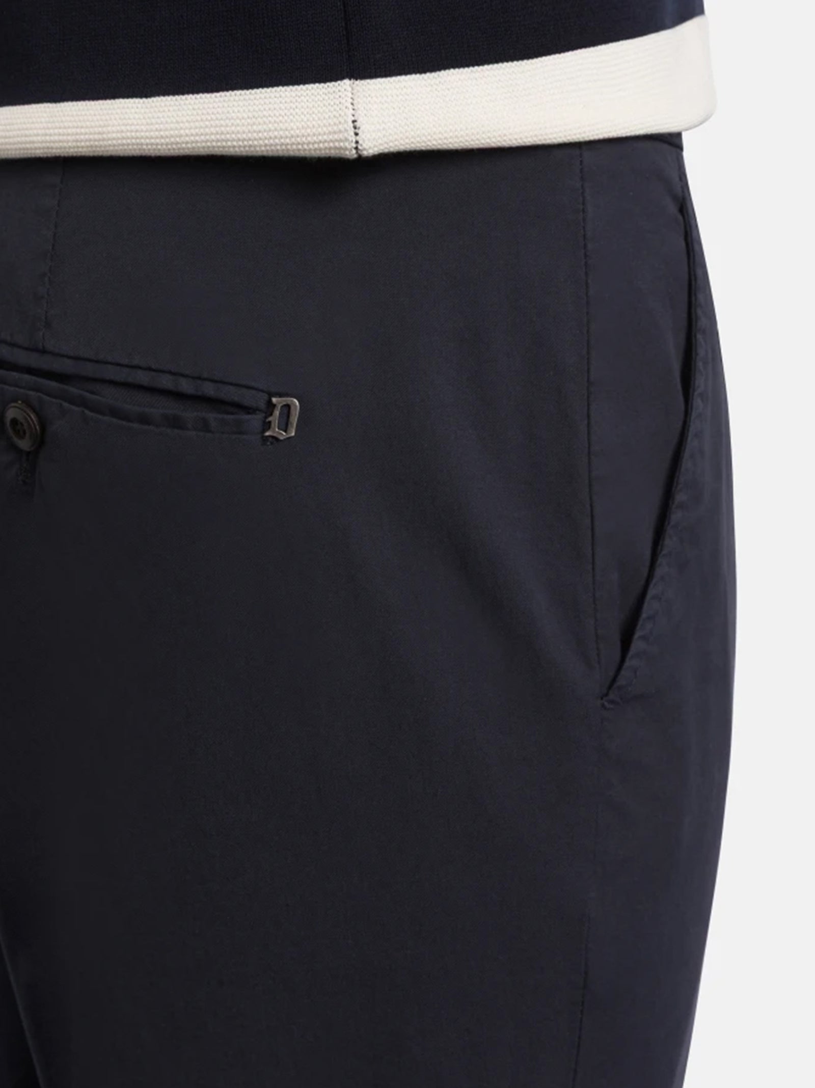 Dondup Pantaloni Gaubert Slim In Gabardina Leggera Blu-4