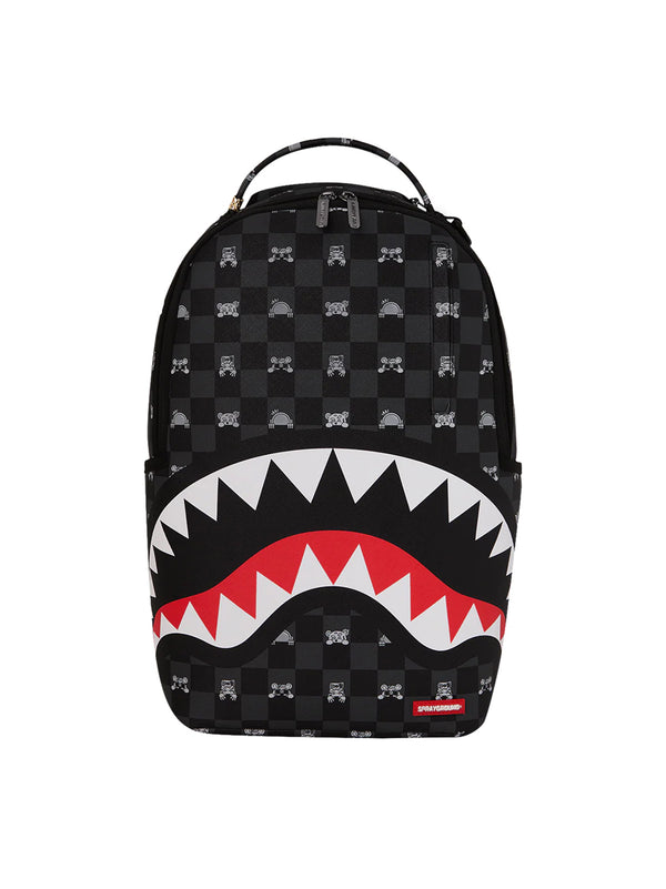 Gray Peeking Character Check Dlxsv Backpack di SPRAYGROUND - unisex grigio