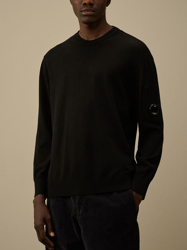 Maglia Girocollo Extrafine Merino Wool Nero-2