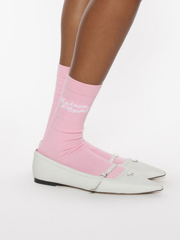 Maison Kitsune Handwriting Socks-2
