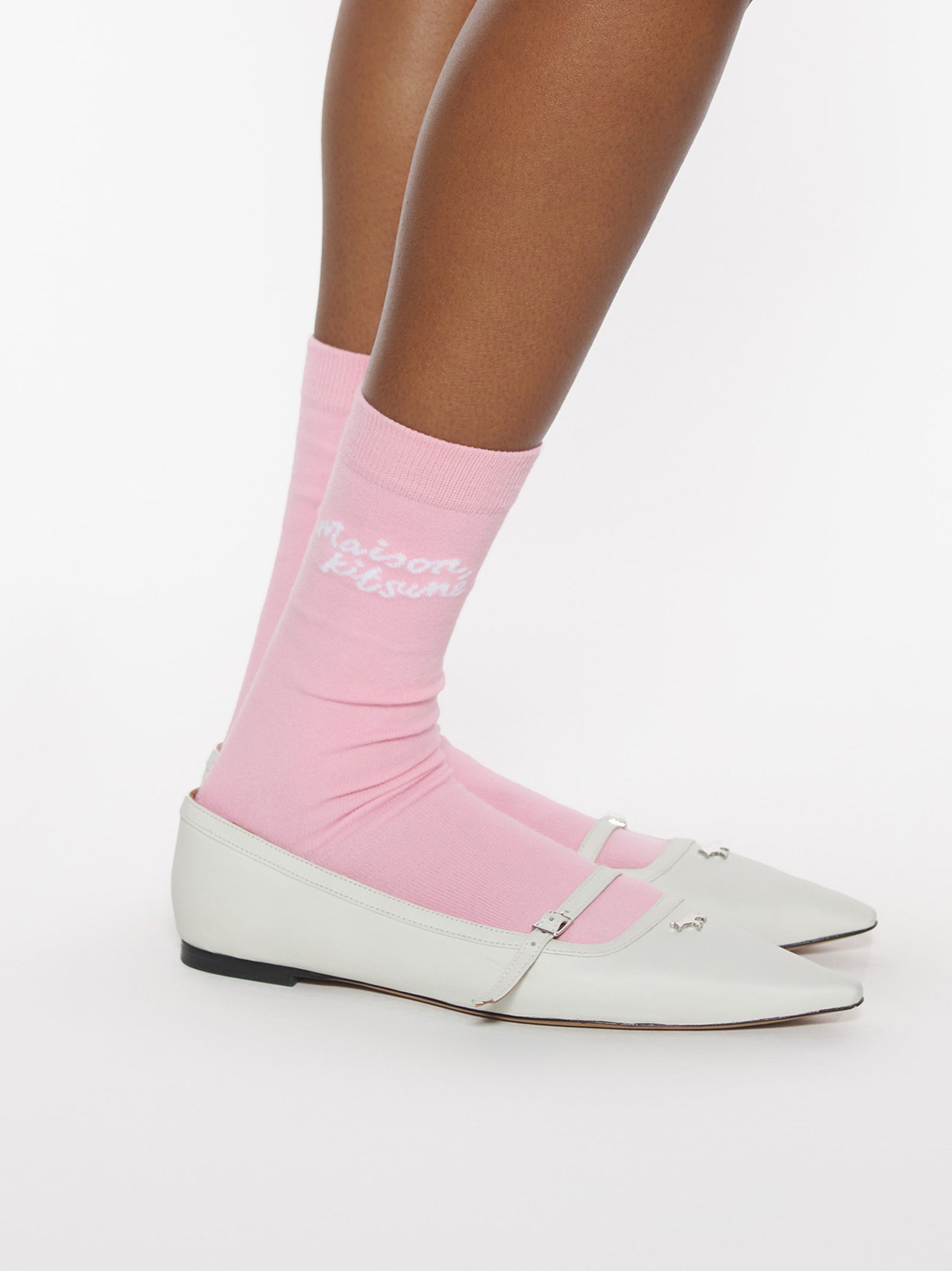 Maison Kitsune Handwriting Socks-2