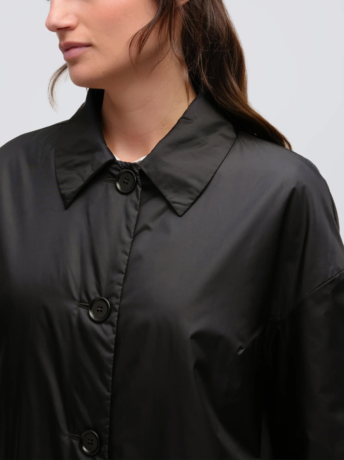 Aspesi Cappotto Teena In Nylon Nero-4
