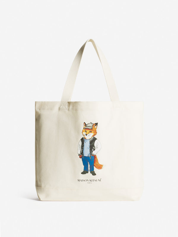 Maison Kitsune Dressed Fox Tote Ecru