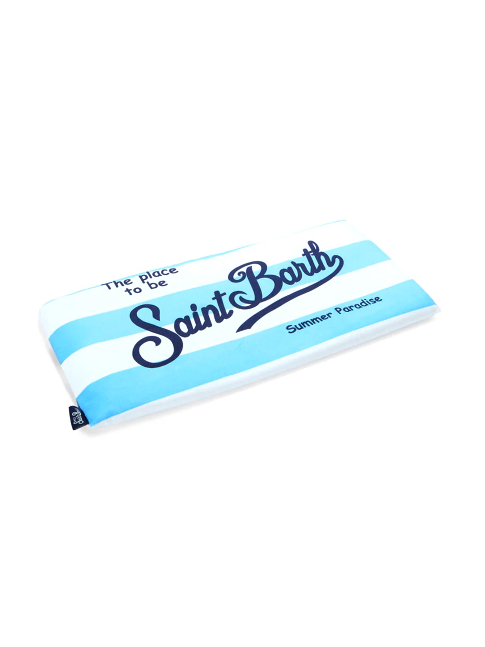 Saint Barth Telo Mare Aidan A Righe Azzurro Chiaro E Bianche Con Logo-3