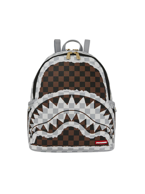 Cream And Brown Tear Check Savage Backpack