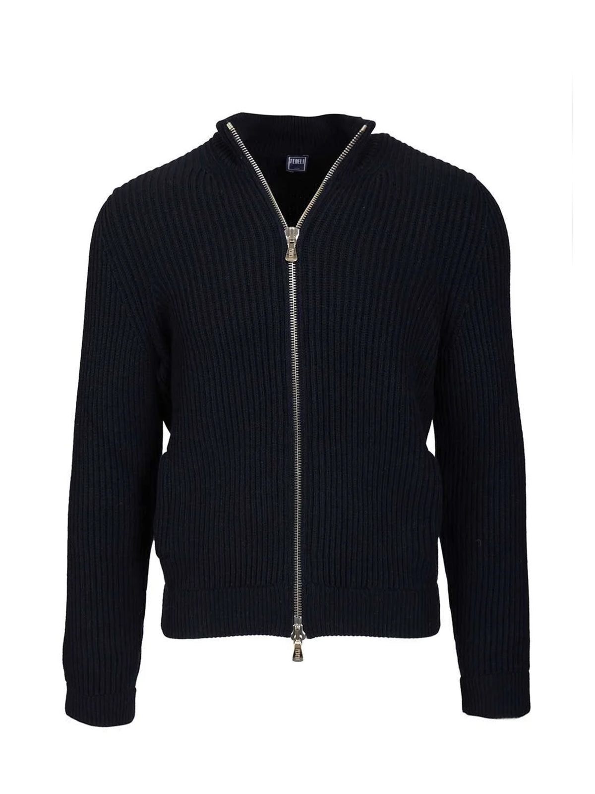 Fedeli Cardigan Sand Open Ml Cashmere Blu Scuro-1