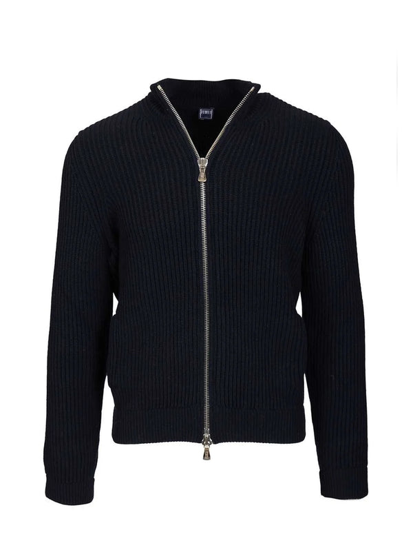FEDELI CARDIGAN SAND OPEN ML CASHMERE BLU SCURO-FEDELI-MU008059 BLUE SCURO