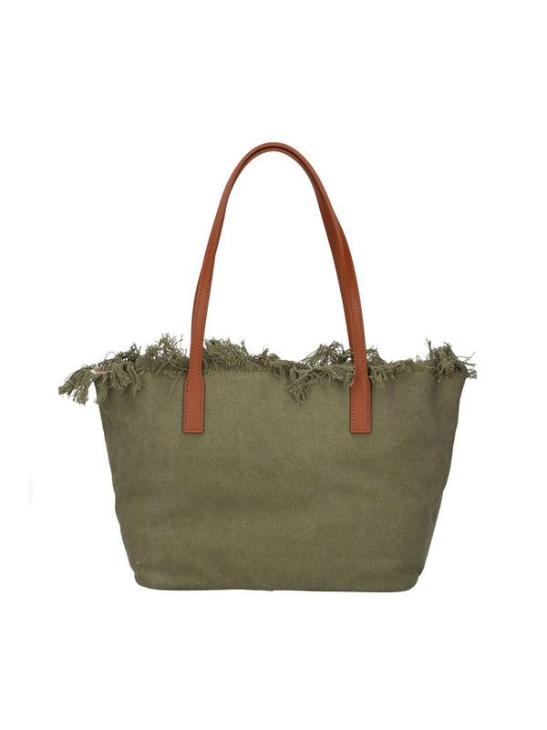 Saint Barth City Bag Mid Frange Verde-2