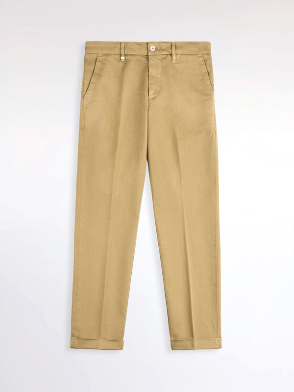 Fay Pantaloni Slim Fit In Cotone Stretch donna beige
