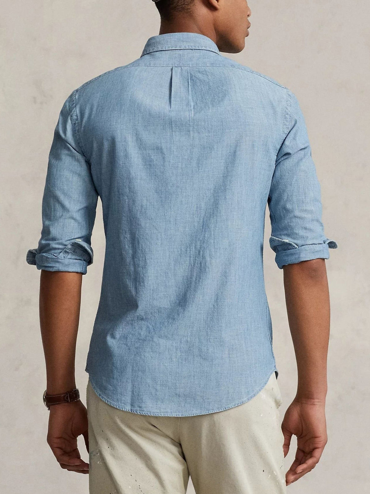 Polo Ralph Lauren Camicia Chambray Celeste-3