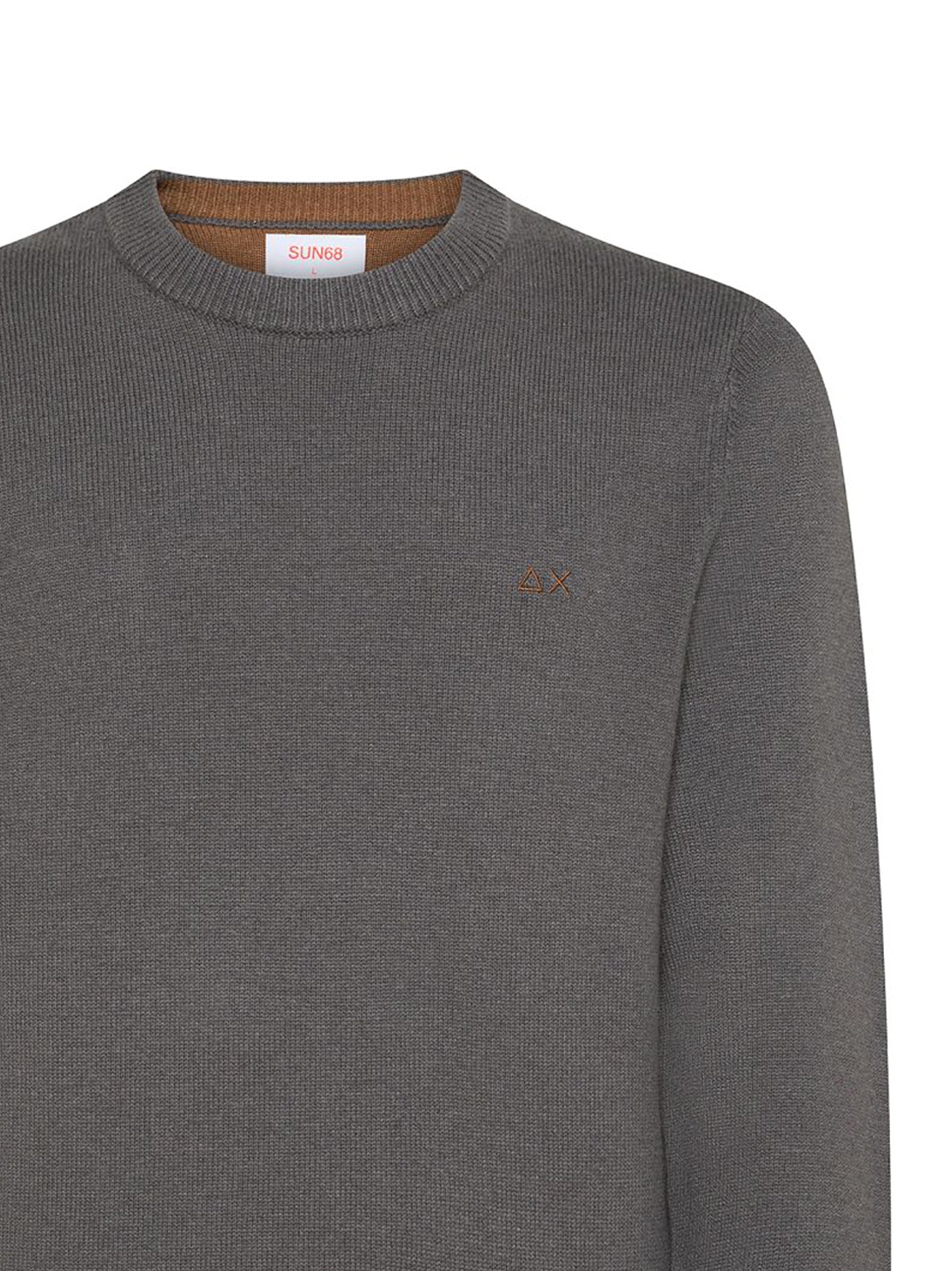 Sun68 Maglia Girocollo In Lana E Cashmere Grigio Scuro-2