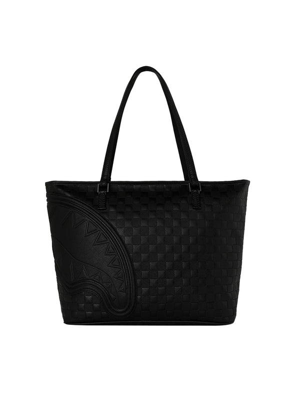 Sprayground Borsa Raised Check Tote Nera-2
