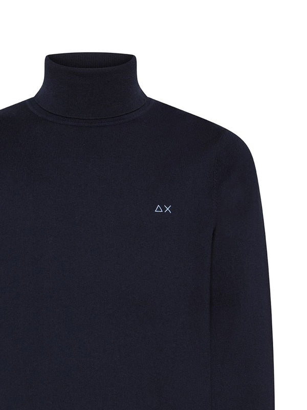 Sun68 Maglia Dolcevita In Cotone E Lana Navy Blue-2