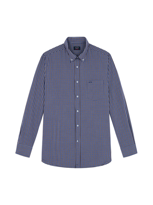 Camicia In Popeline Di Cotone Quadri