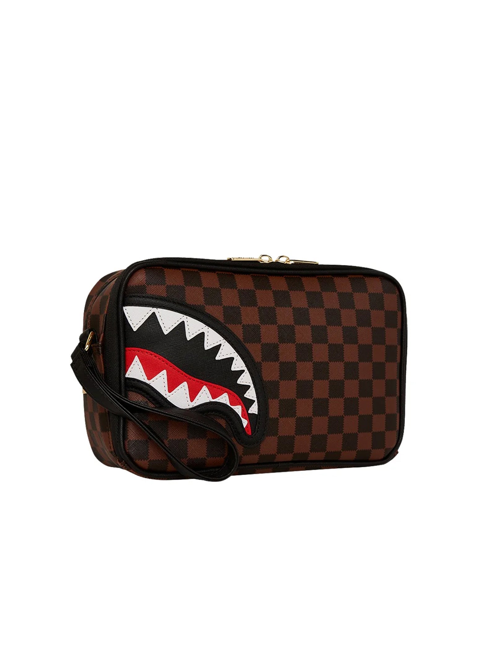 Sprayground Pochette Sawtooth Sharks In Paris Toiletry Brick Marrone-2