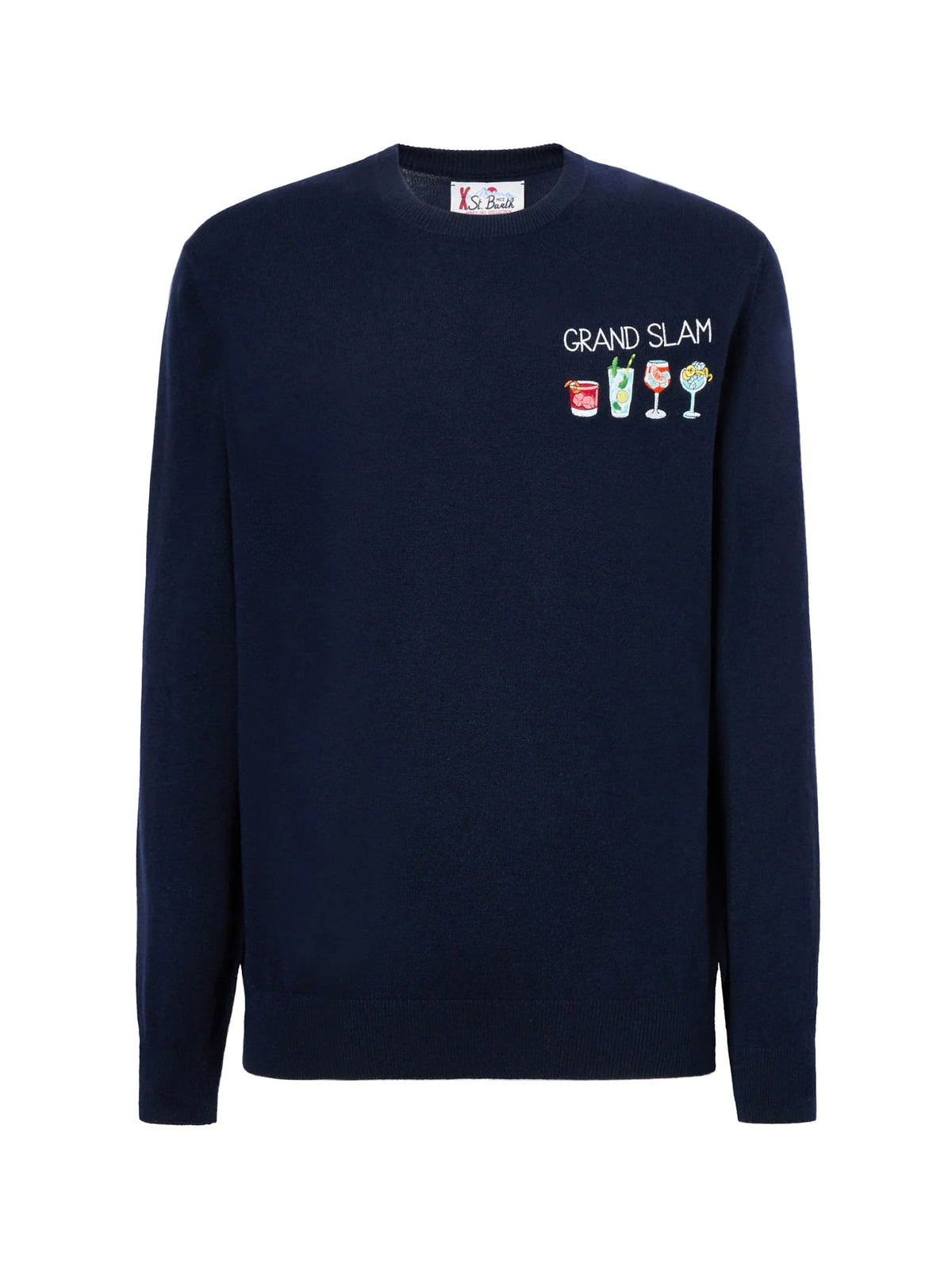 Saint Barth Maglia Girocollo Grand Slam Blu-1
