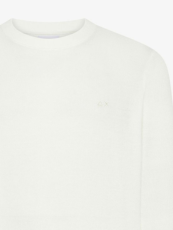 Sun68 Maglia Giro Cotone Bianco Panna-2