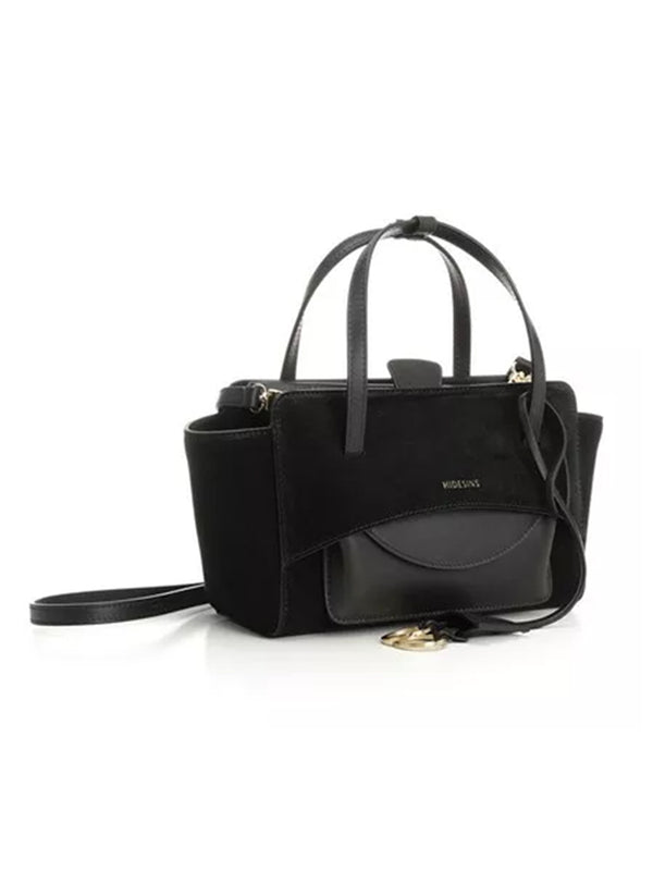 Hidesins Bag Flap S Suede Nera-2