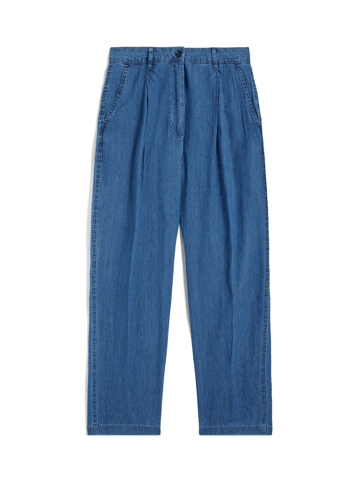 Denim chino trousers-1