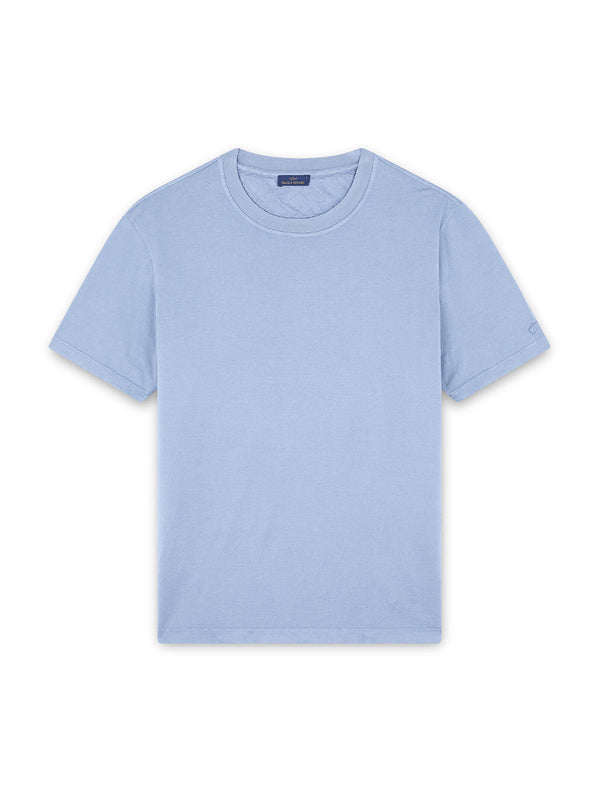 T-Shirt In Light Jersey Di Cotone Tinto Capo