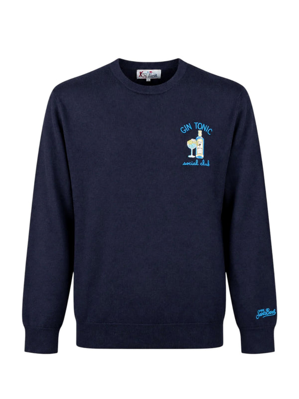 Saint Barth Maglia Girocollo Social Gin Blu