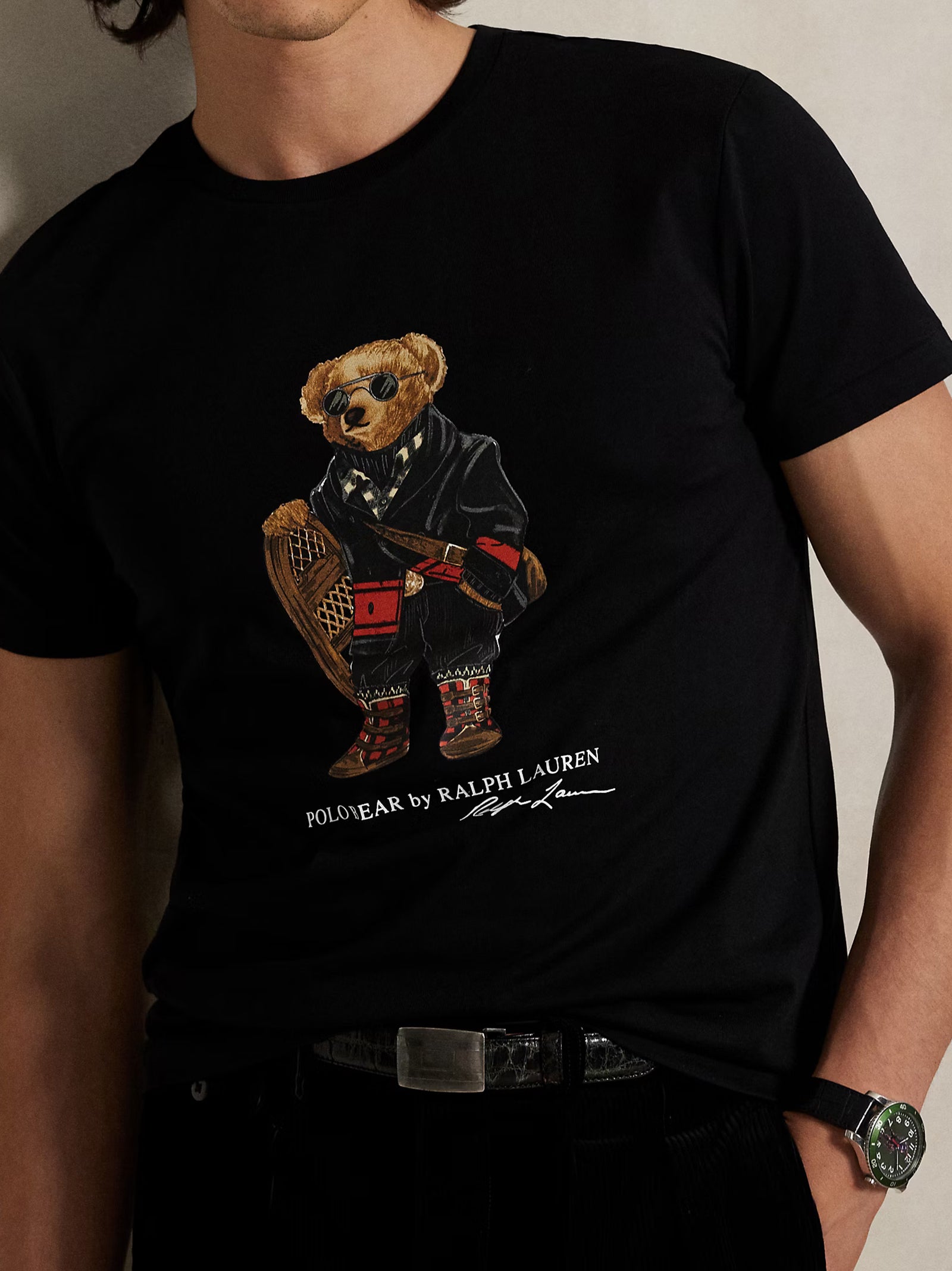 Polo Ralph Lauren Maglietta Polo Bear Custom Slim-Fit Black-2