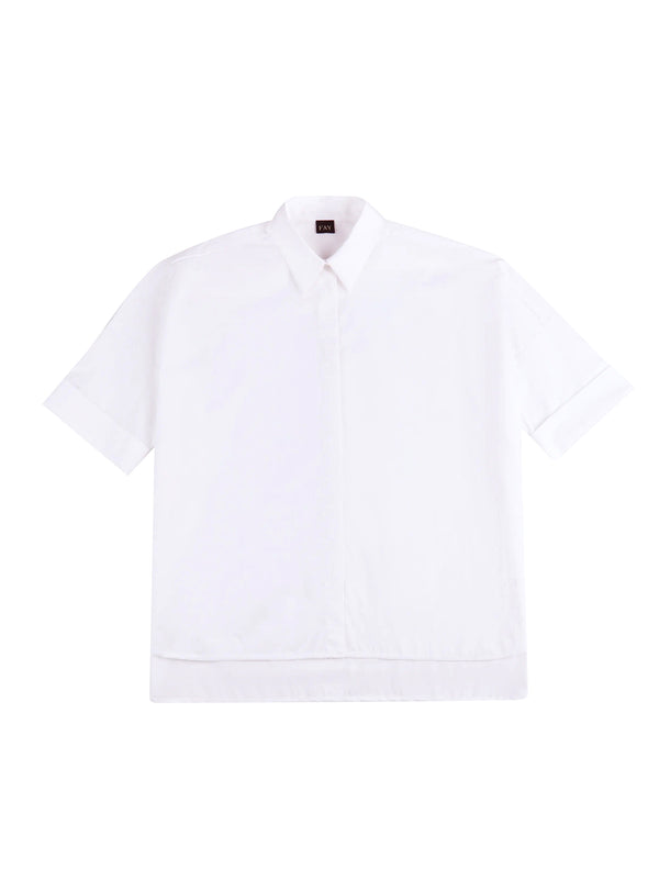 Fay Camicia Comfort Fit In Popeline Stretch donna bianco