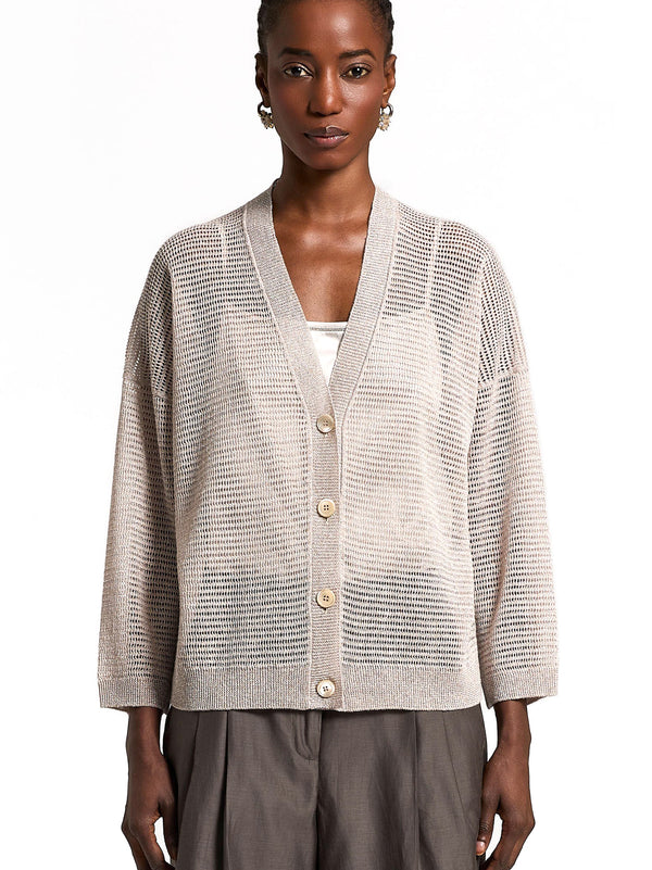 Peserico Easy Cardigan Filato Lino Lurex