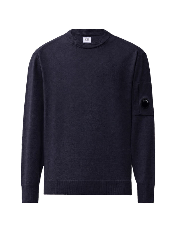 CP COMPANY MAGLIA GIROCOLLO LANA MERINO BLU-CP COMPANY-21CMKN069A005528A 888