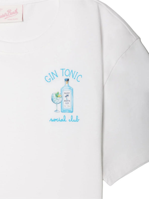 Saint Barth T-Shirt Social Club Gin Bianca-2