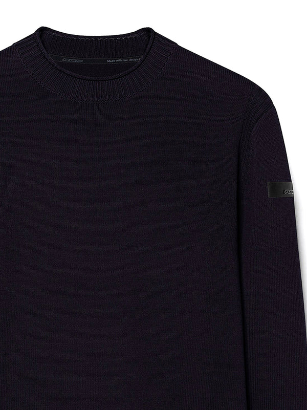 Rrd Cotton Plain Round Knit Blue Black-2