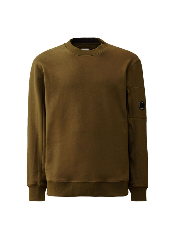 Cp Compant Diagonal Raised Fleece Crewneck Lens Sweatshirt Ivy Green