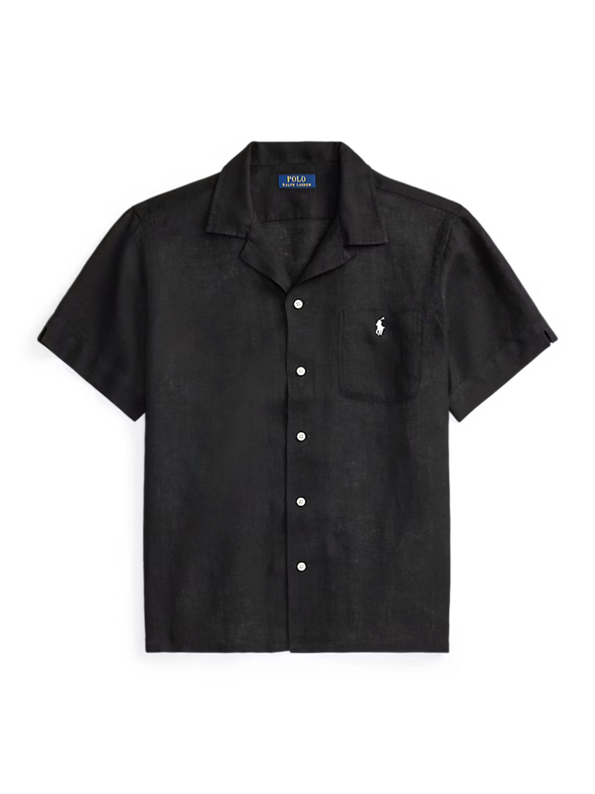 Polo Ralph Lauren Camicia Maniche Corte Lino Nera-1