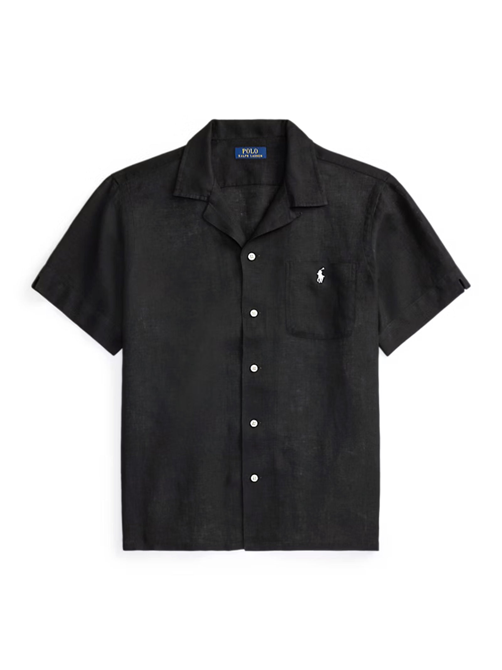 Polo Ralph Lauren Camicia Maniche Corte Lino Nera-1