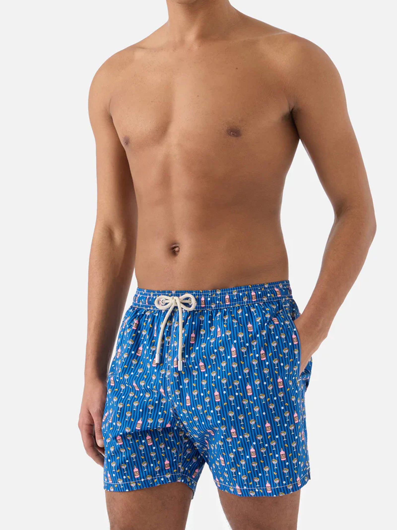Costume Mare Lighting Micro Navy Con Stampa Cocktail All-Over-3