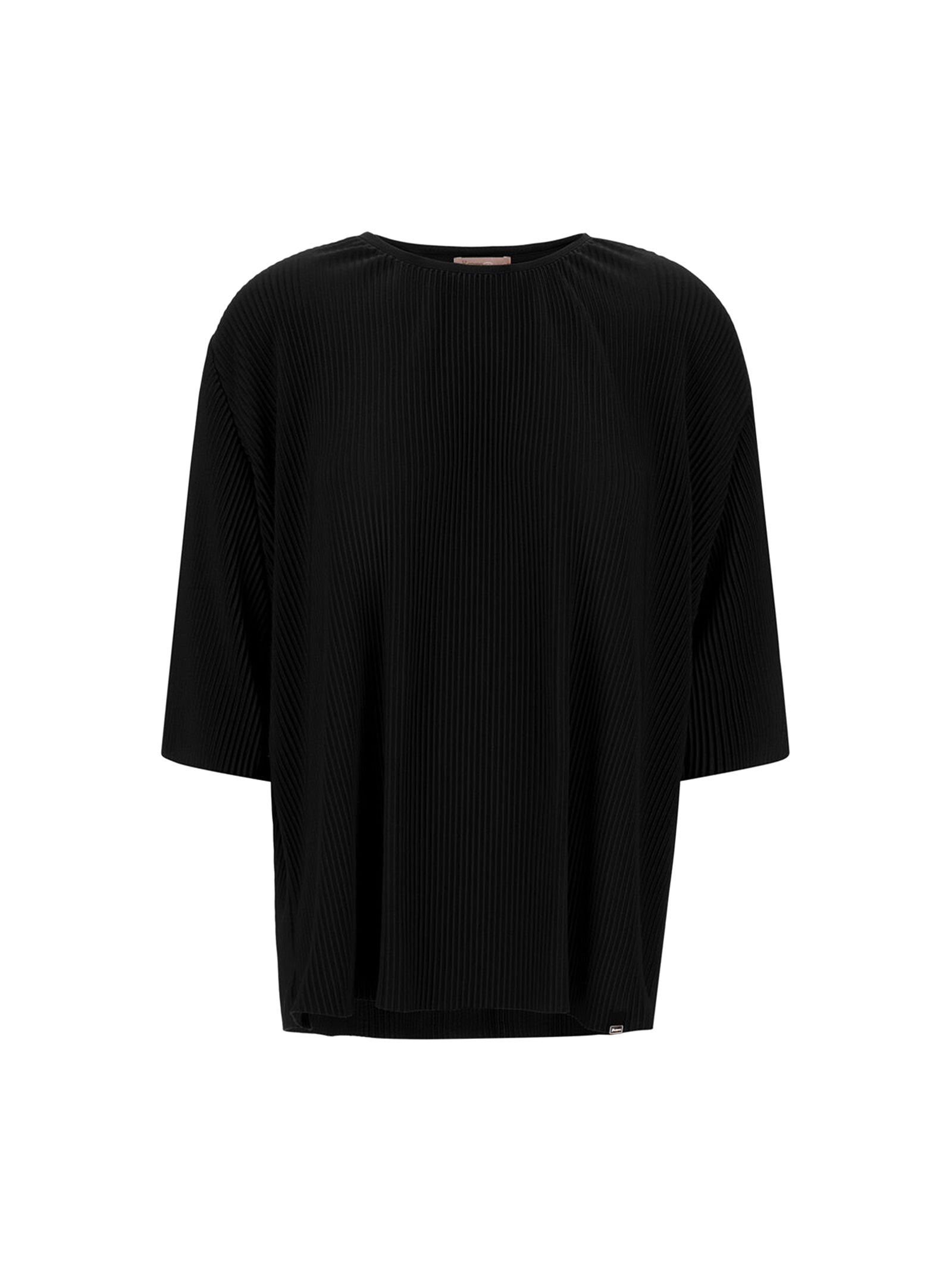 Herno T-Shirt Resort In Jersey Plissé Nera-1