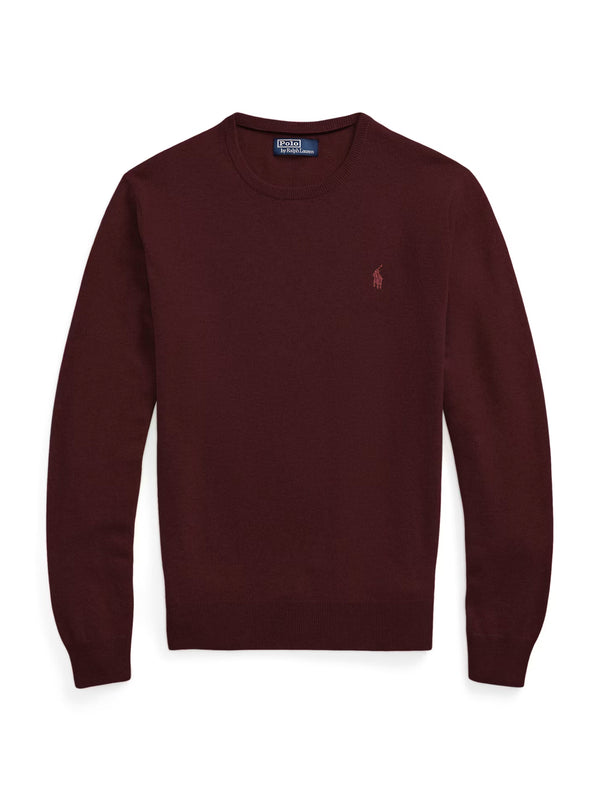Polo Ralph Lauren Maglia In Lana A Girocollo Bordeaux