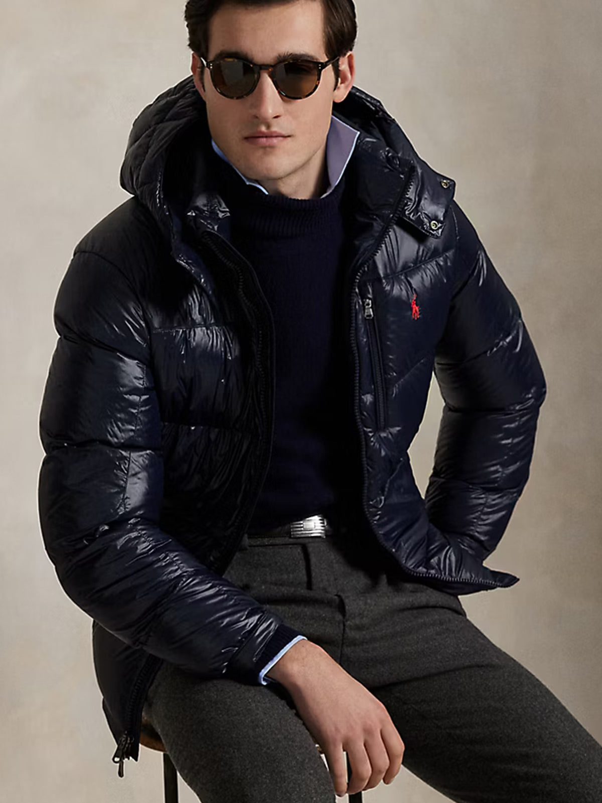 Polo Ralph Lauren Piumino Gorham lucido blu navy-2