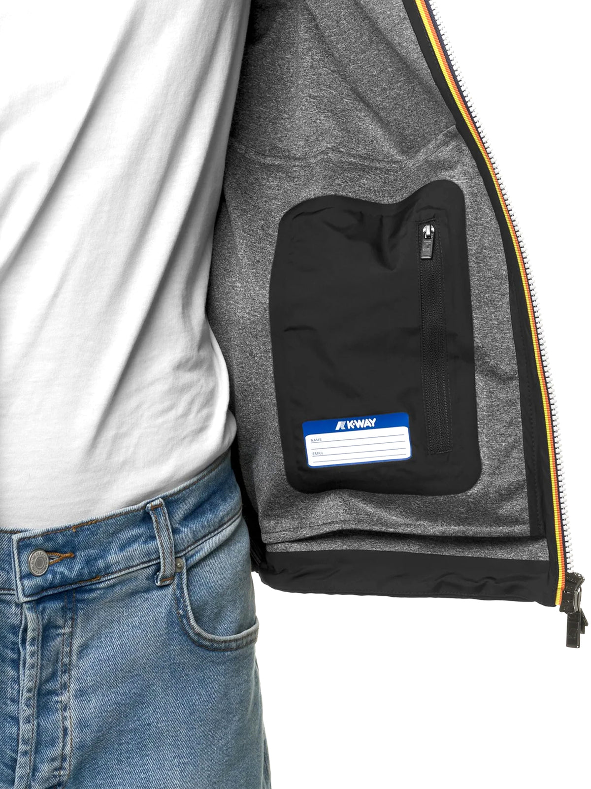 K-Way Giacca Jacko Bonded Jersey nera-3
