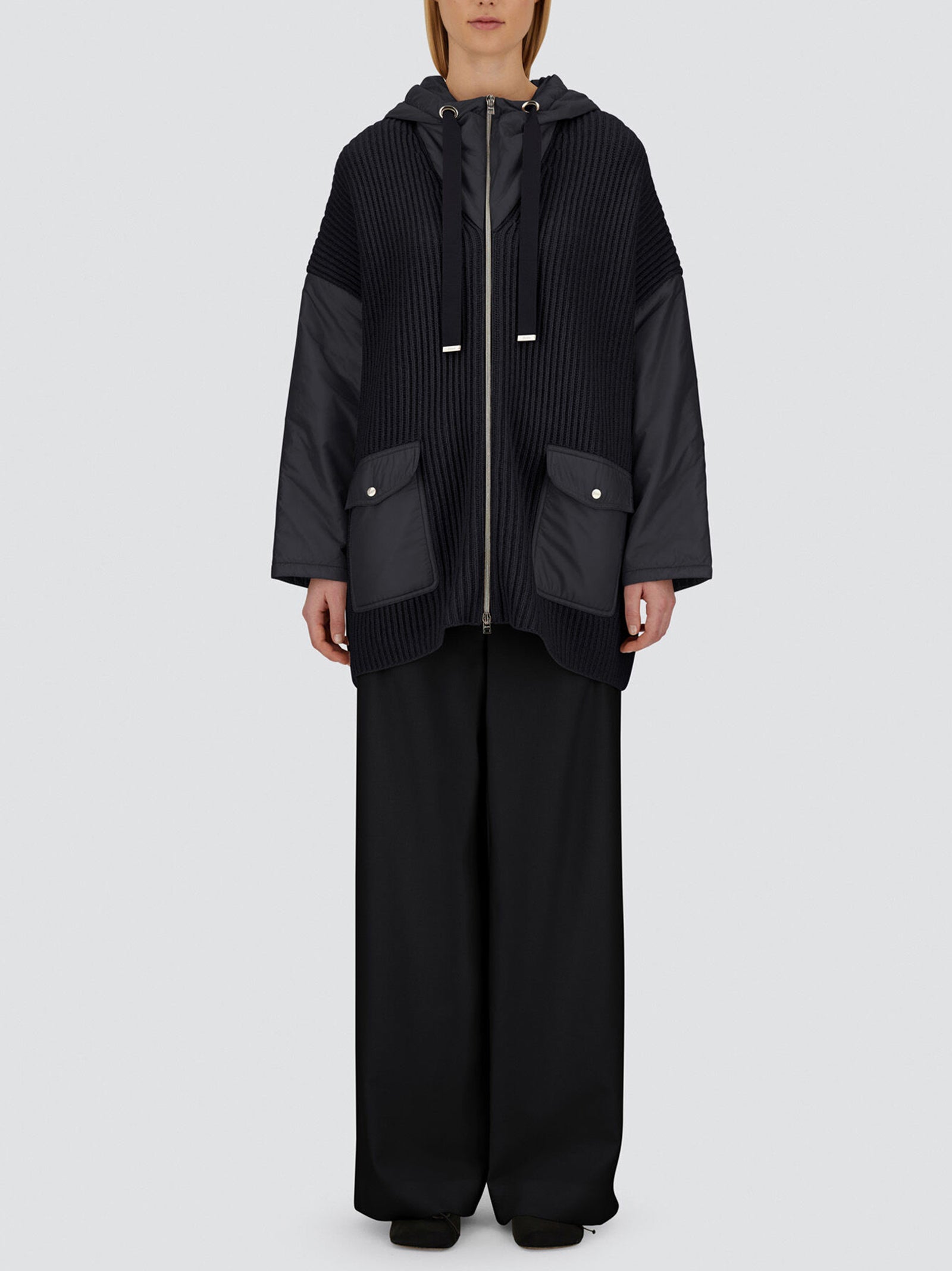 Herno Giacca Resort In Wool G.5 E Nylon Ultralight Nera-2