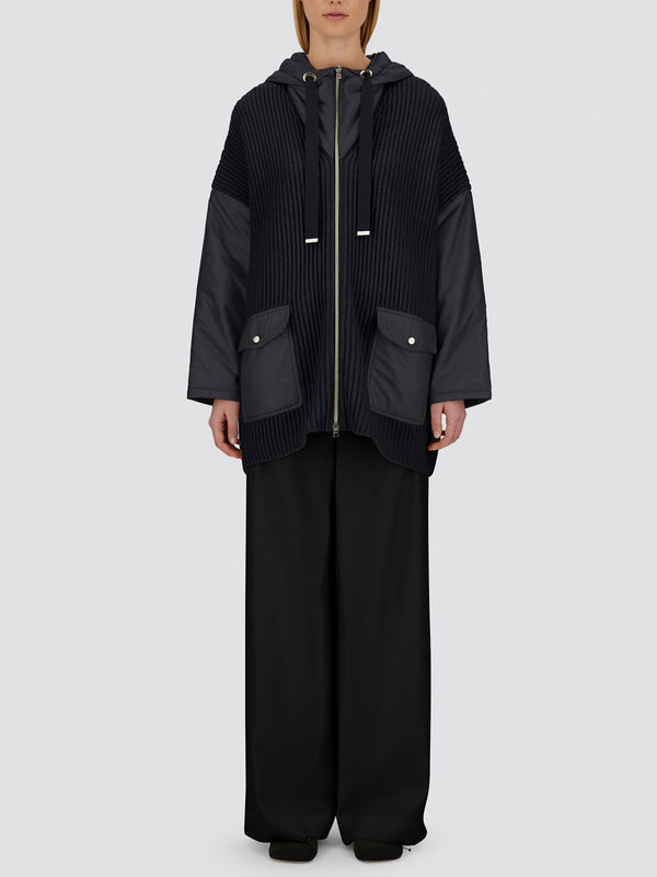 Herno Giacca Resort In Wool G.5 E Nylon Ultralight Nera-2