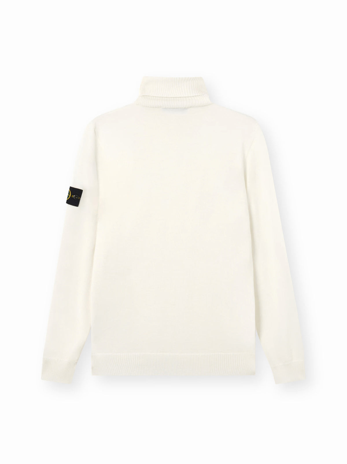 Stone Island Maglione dolcevita con bordi a costine avorio-2