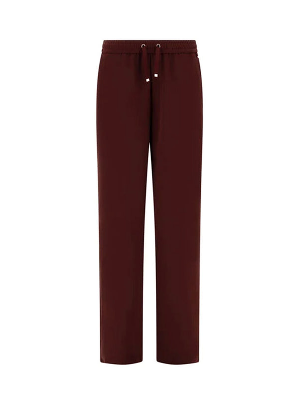 Herno Pantaloni In Matt Crepe Satin Bordeaux