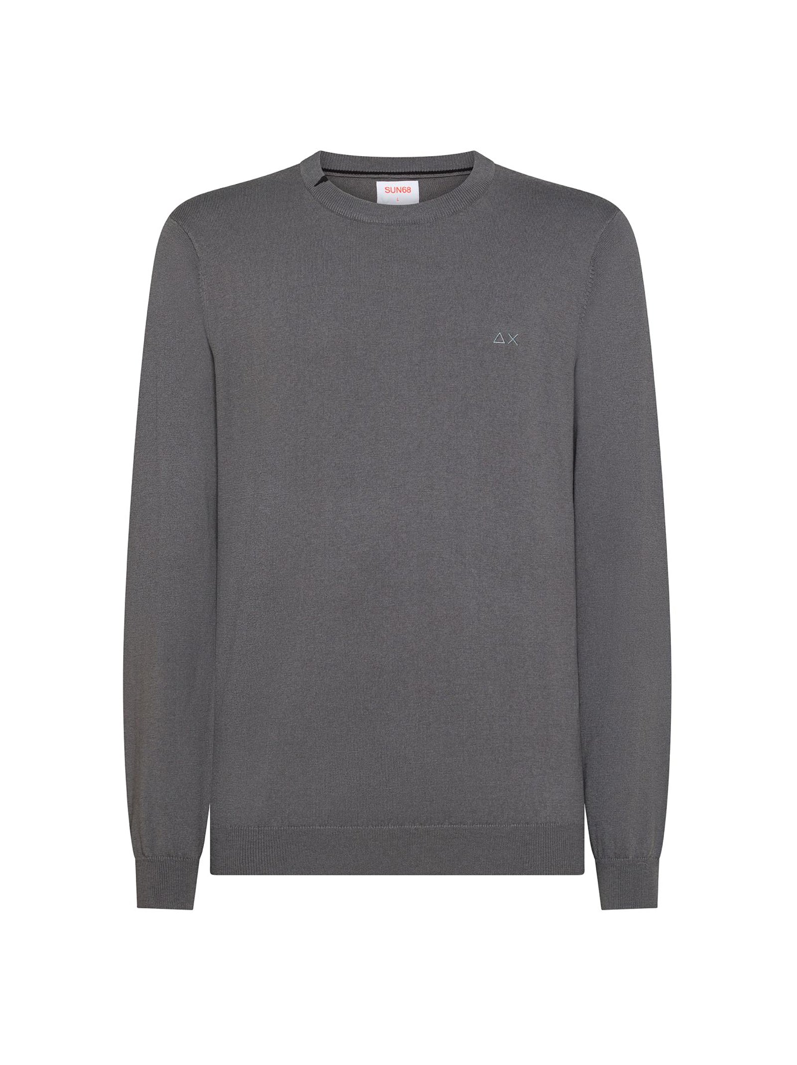 Sun68 Maglia Girocollo In Misto Lana Grigio Scuro-1