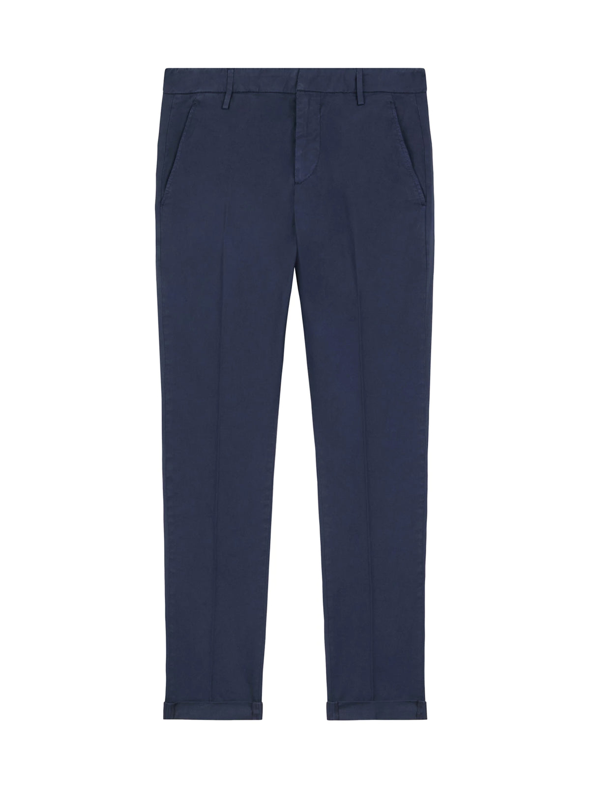 Dondup Pantaloni chino Gaubert slim in gabardina blu inchiostro-1