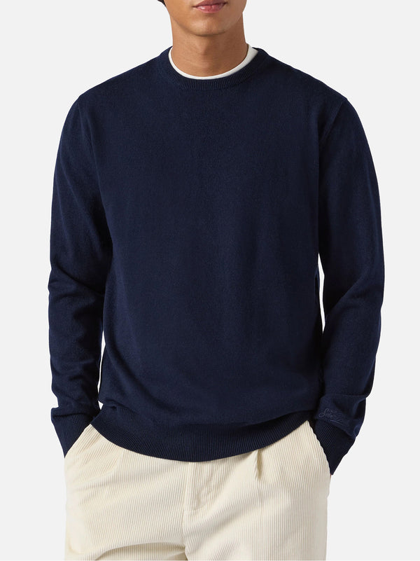 Saint Barth Maglione Regent In Lana E Cashmere Blu Notte-2