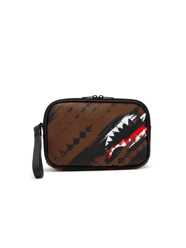 Smeared Grunge Toiletry Brick di SPRAYGROUND - unisex marrone