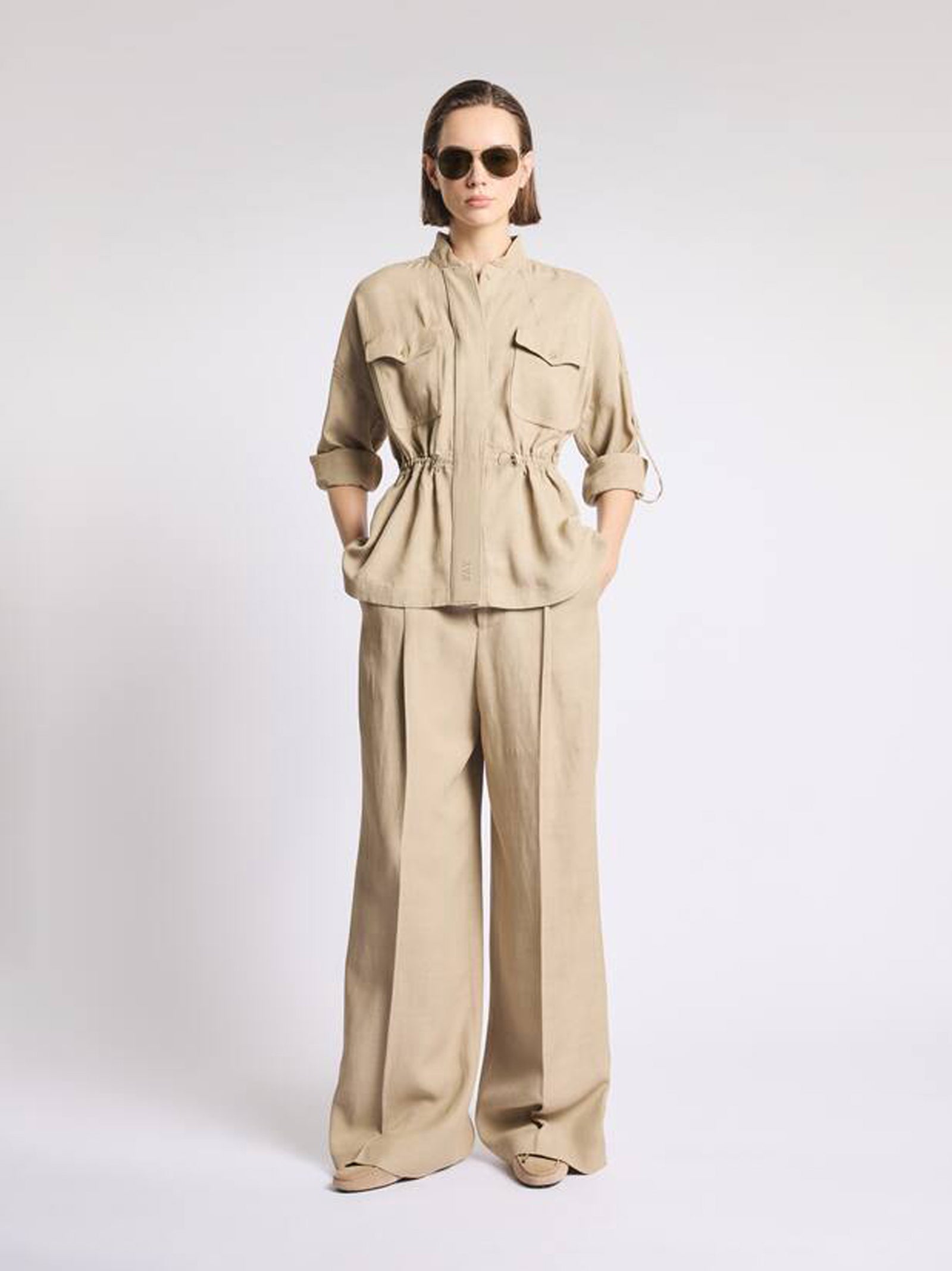 Overshirt In Viscosa E Lino DÉLavé-3