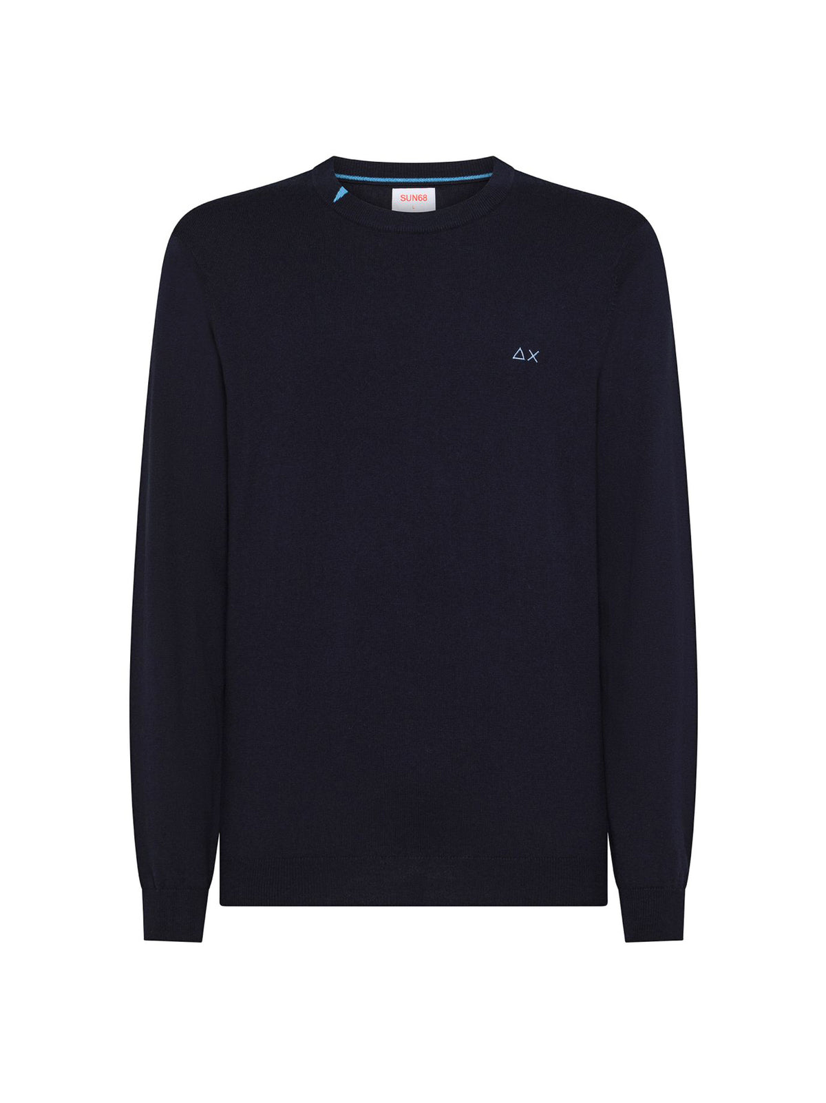 Sun68 Maglia Girocollo In Misto Lana Navy Blue-1