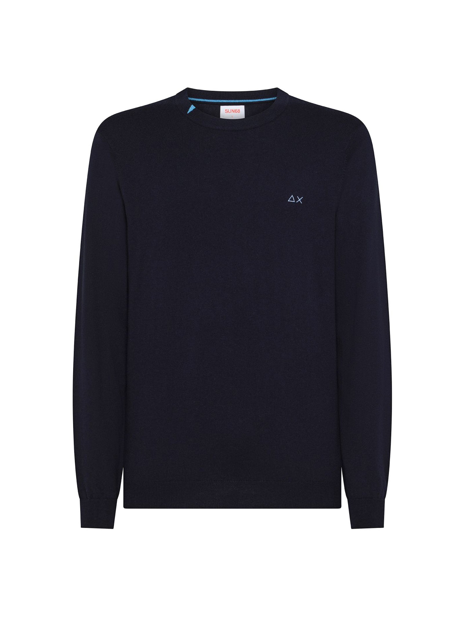 Sun68 Maglia Girocollo In Misto Lana Navy Blue-1